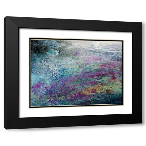 Turquoise Sediments Black Modern Wood Framed Art Print with Double Matting by Grayscale