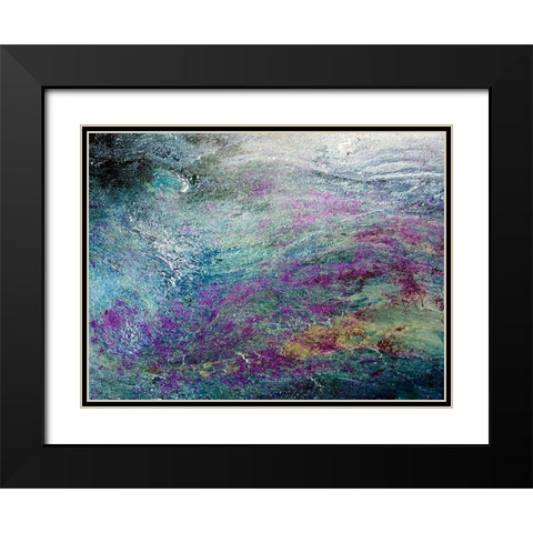 Turquoise Sediments Black Modern Wood Framed Art Print with Double Matting by Grayscale