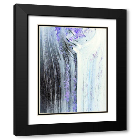 Liquid Silver Black Modern Wood Framed Art Print with Double Matting by Grayscale