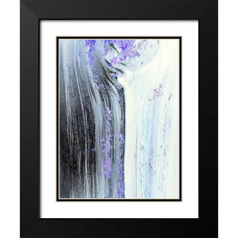 Liquid Silver Black Modern Wood Framed Art Print with Double Matting by Grayscale