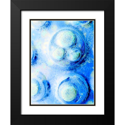 Blue Cells I Black Modern Wood Framed Art Print with Double Matting by Grayscale