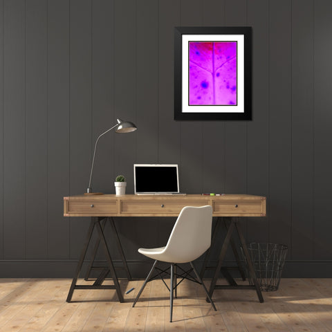 Purple Branch Black Modern Wood Framed Art Print with Double Matting by Grayscale