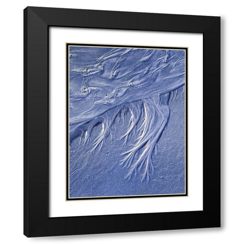 Blue Fibers III Black Modern Wood Framed Art Print with Double Matting by Grayscale