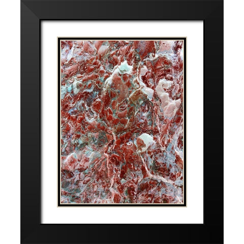 Red Texture I Black Modern Wood Framed Art Print with Double Matting by Grayscale