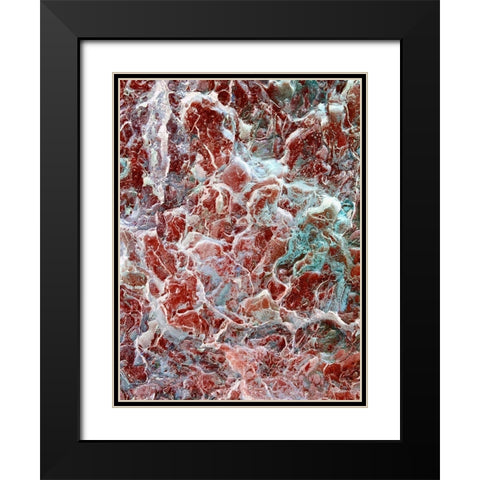 Red Texture III Black Modern Wood Framed Art Print with Double Matting by Grayscale