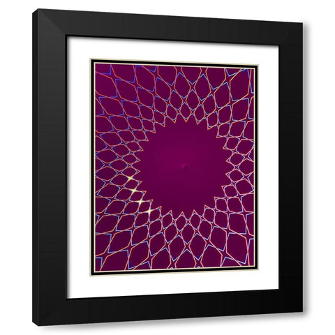 Purple Diamonds I Black Modern Wood Framed Art Print with Double Matting by Grayscale