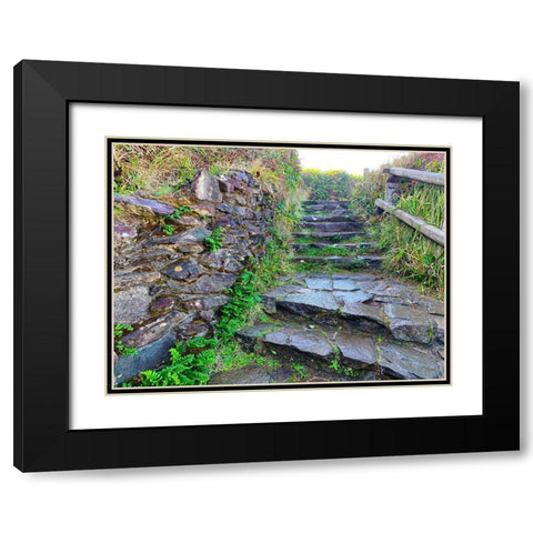 Stone Stairs II Black Modern Wood Framed Art Print with Double Matting by Grayscale