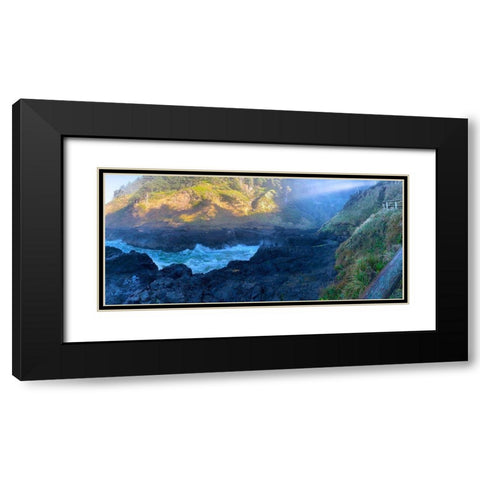 Rocky Beach I Black Modern Wood Framed Art Print with Double Matting by Grayscale