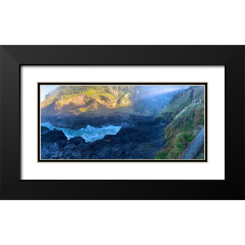 Rocky Beach I Black Modern Wood Framed Art Print with Double Matting by Grayscale