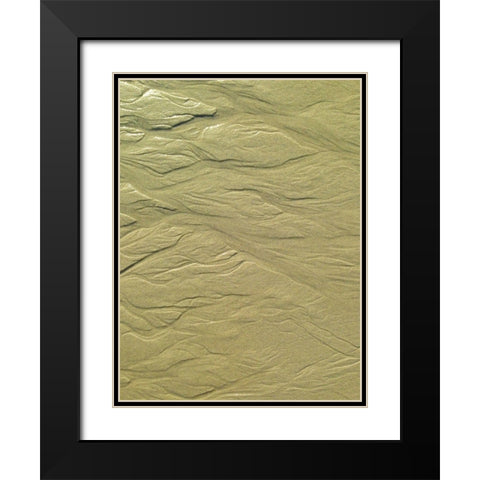 Wet Sand I Black Modern Wood Framed Art Print with Double Matting by Grayscale