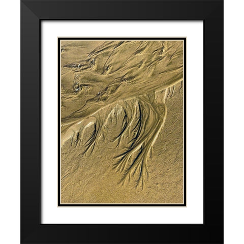 Wet Sand III Black Modern Wood Framed Art Print with Double Matting by Grayscale