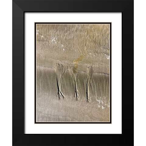 Wet Sand VIII Black Modern Wood Framed Art Print with Double Matting by Grayscale