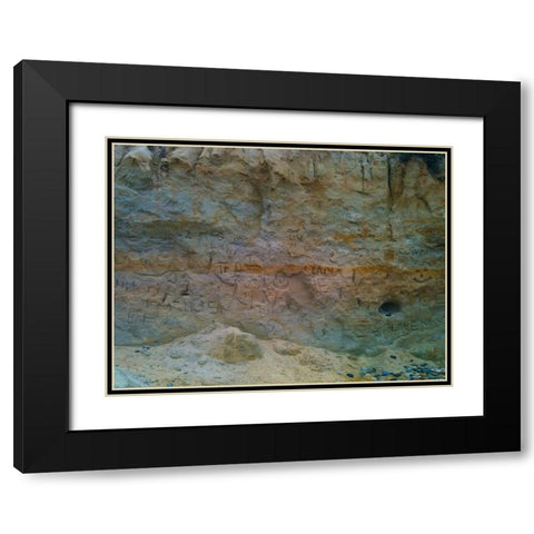 Sand Wall II Black Modern Wood Framed Art Print with Double Matting by Grayscale