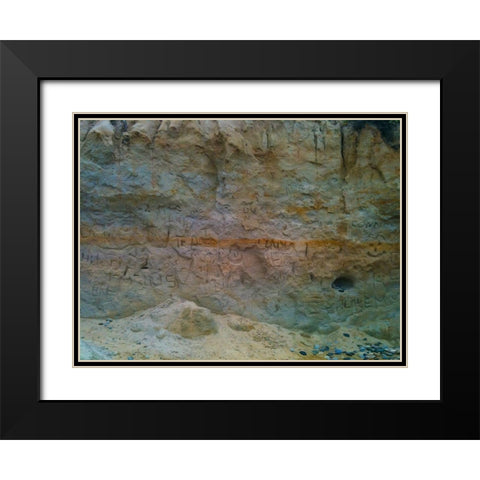 Sand Wall II Black Modern Wood Framed Art Print with Double Matting by Grayscale