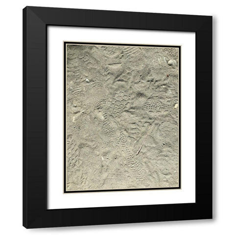 Sand Prints I Black Modern Wood Framed Art Print with Double Matting by Grayscale