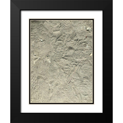Sand Prints I Black Modern Wood Framed Art Print with Double Matting by Grayscale