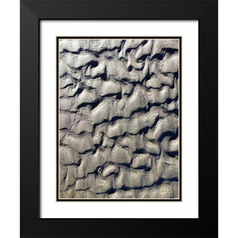 Sand Prints V Black Modern Wood Framed Art Print with Double Matting by Grayscale