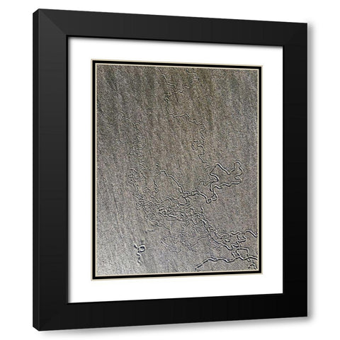 Sand Prints VII Black Modern Wood Framed Art Print with Double Matting by Grayscale