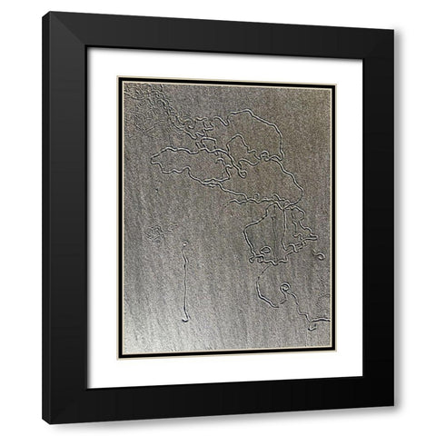 Sand Prints VIII Black Modern Wood Framed Art Print with Double Matting by Grayscale