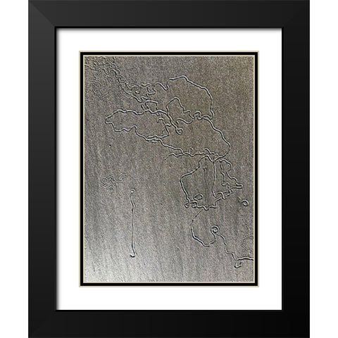 Sand Prints VIII Black Modern Wood Framed Art Print with Double Matting by Grayscale