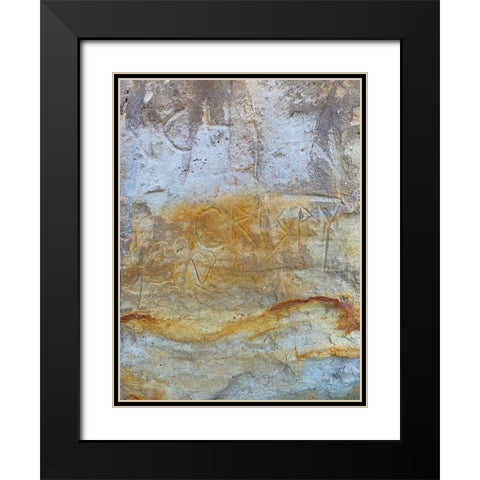 Sand Wall III Black Modern Wood Framed Art Print with Double Matting by Grayscale