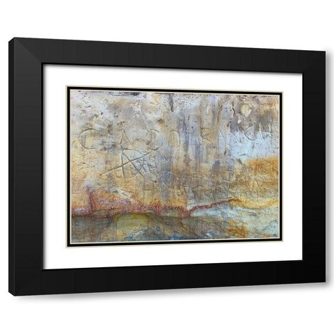 Sand Wall V Black Modern Wood Framed Art Print with Double Matting by Grayscale