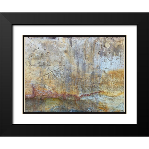 Sand Wall V Black Modern Wood Framed Art Print with Double Matting by Grayscale