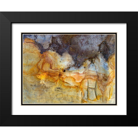 Sand Wall VI Black Modern Wood Framed Art Print with Double Matting by Grayscale