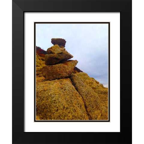 Carins I Black Modern Wood Framed Art Print with Double Matting by Grayscale