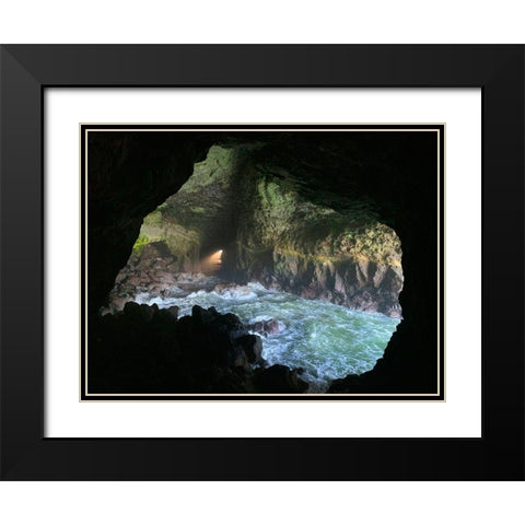 Sea Cave I Black Modern Wood Framed Art Print with Double Matting by Grayscale