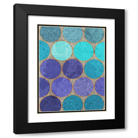 Circle Textures II Black Modern Wood Framed Art Print with Double Matting by Grayscale