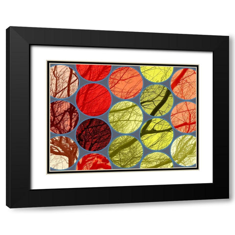 Circle Textures IV Black Modern Wood Framed Art Print with Double Matting by Grayscale