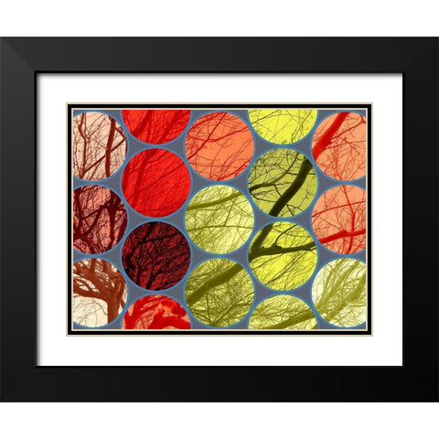 Circle Textures IV Black Modern Wood Framed Art Print with Double Matting by Grayscale