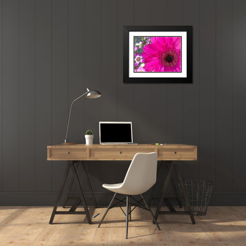Flower Center II Black Modern Wood Framed Art Print with Double Matting by Grayscale