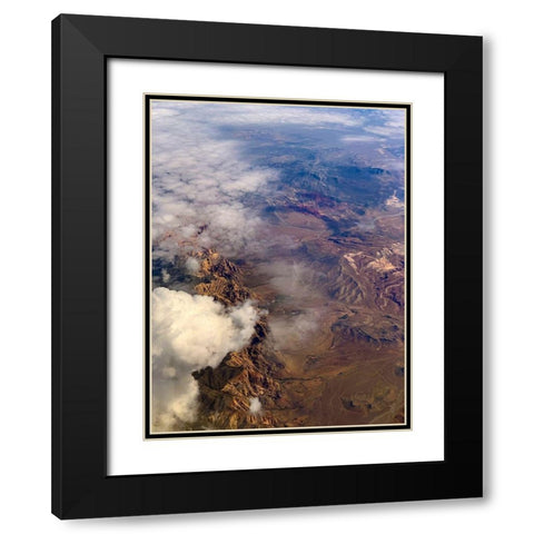 Las Vegas Mountains Black Modern Wood Framed Art Print with Double Matting by Grayscale
