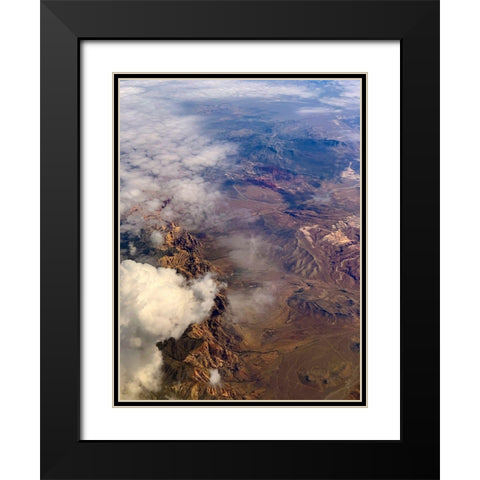 Las Vegas Mountains Black Modern Wood Framed Art Print with Double Matting by Grayscale