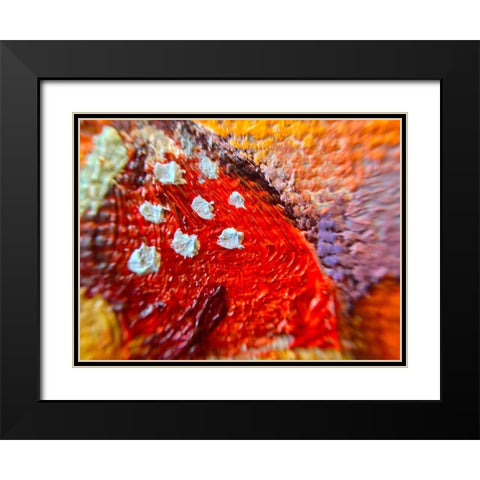 Paint Closeup V Black Modern Wood Framed Art Print with Double Matting by Grayscale