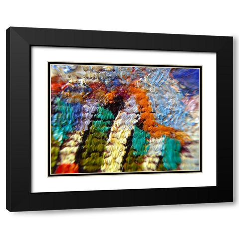 Paint Closeup VII Black Modern Wood Framed Art Print with Double Matting by Grayscale