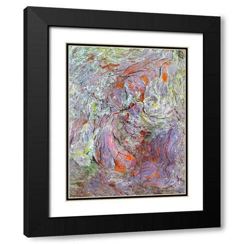 Bark Lava I Black Modern Wood Framed Art Print with Double Matting by Grayscale