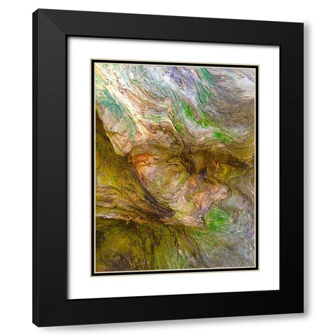 Bark Lava II Black Modern Wood Framed Art Print with Double Matting by Grayscale