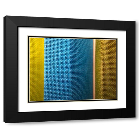 Fabric II Black Modern Wood Framed Art Print with Double Matting by Grayscale
