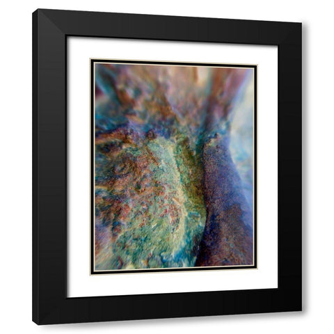 Oxidized Metal XII Black Modern Wood Framed Art Print with Double Matting by Grayscale