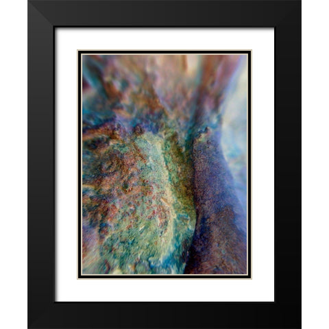 Oxidized Metal XII Black Modern Wood Framed Art Print with Double Matting by Grayscale