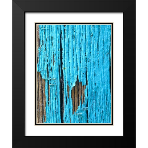 Turquoise Paint I Black Modern Wood Framed Art Print with Double Matting by Grayscale