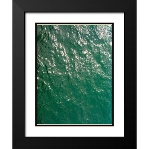 Waves I Black Modern Wood Framed Art Print with Double Matting by Grayscale