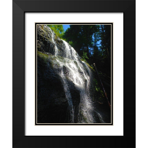 Waterfall Light I Black Modern Wood Framed Art Print with Double Matting by Grayscale