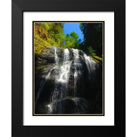 Waterfall Light II Black Modern Wood Framed Art Print with Double Matting by Grayscale