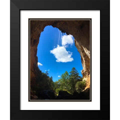 Natural Bridge III Black Modern Wood Framed Art Print with Double Matting by Grayscale