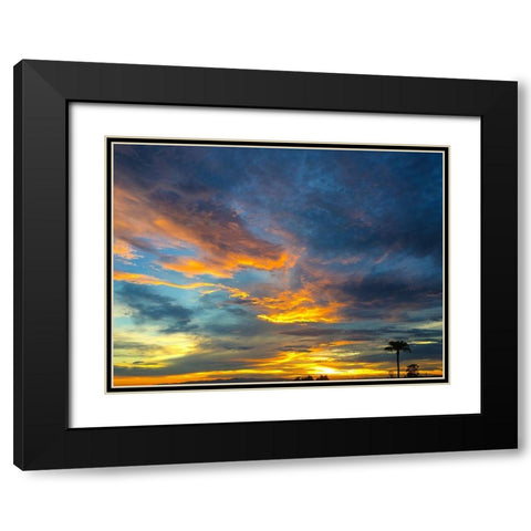 Arizona Sunset I Black Modern Wood Framed Art Print with Double Matting by Grayscale