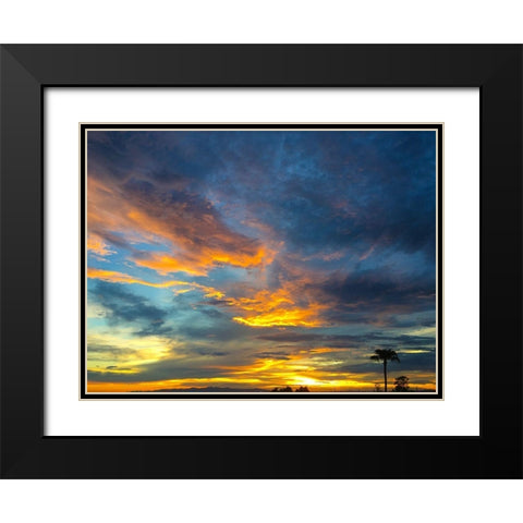 Arizona Sunset I Black Modern Wood Framed Art Print with Double Matting by Grayscale